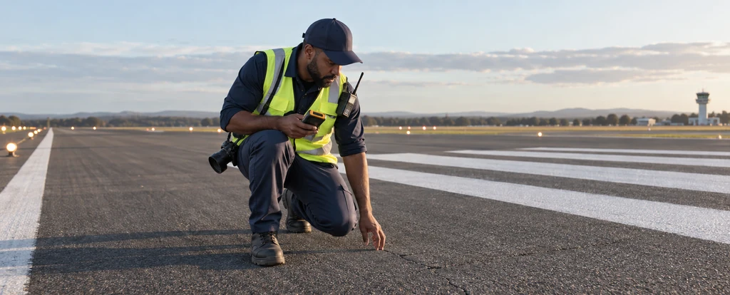 Illustration of a person working as an aerodrome reporting officer