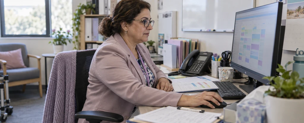Illustration of a person working as an aged care coordinator