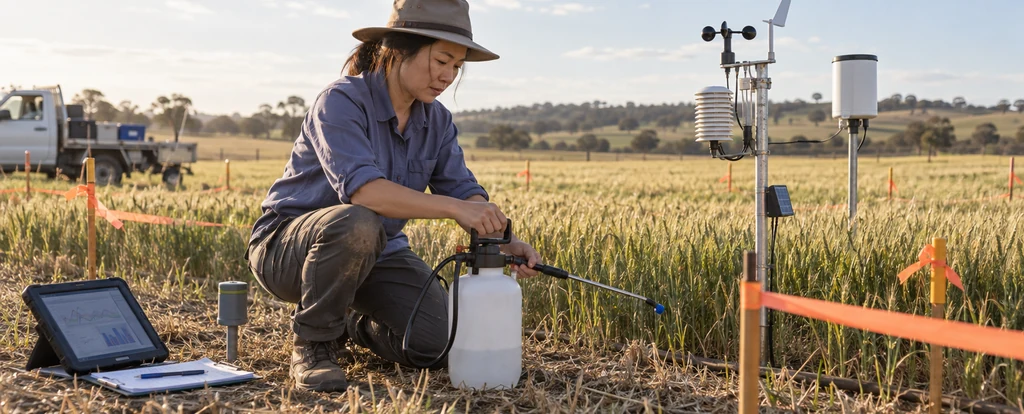 Illustration of a person working as an agricultural technician