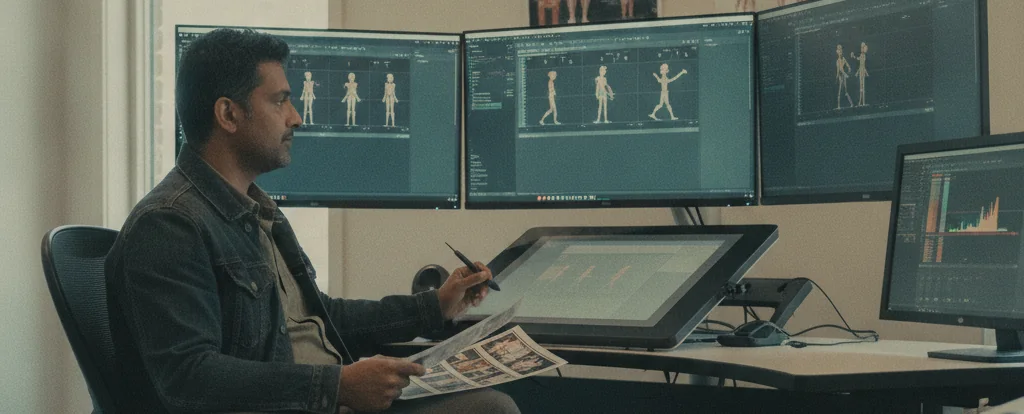 Illustration of a person working as an animator