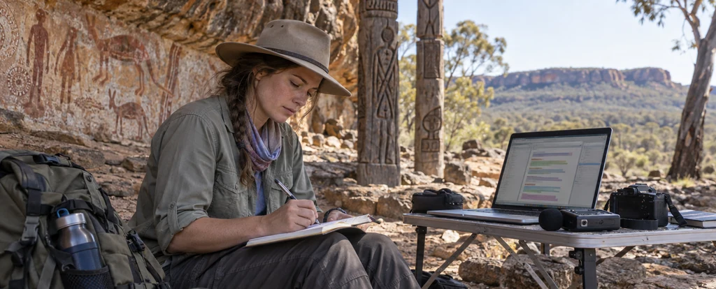 Illustration of a person working as an anthropologist