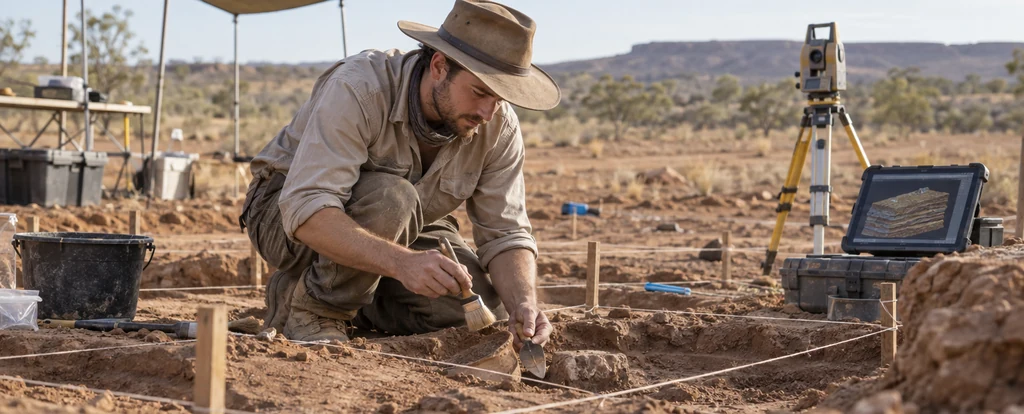 Illustration of a person working as an archaeologist
