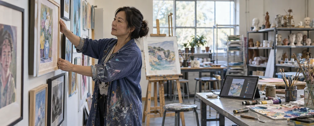 Illustration of a person working as an art teacher