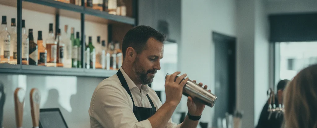 Illustration of a person working as a bartender