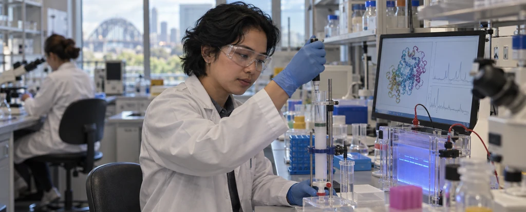 Illustration of a person working as a biochemist