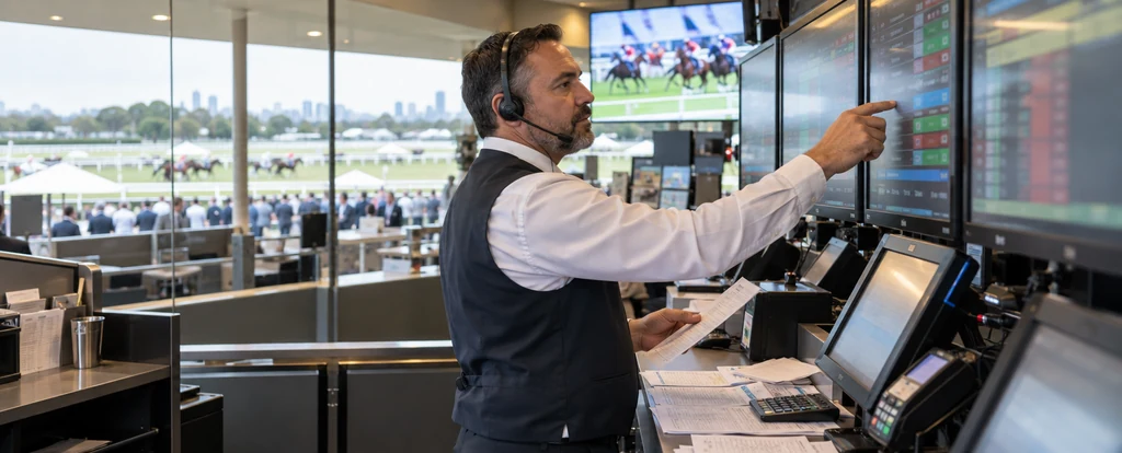 Illustration of a person working as a bookmaker