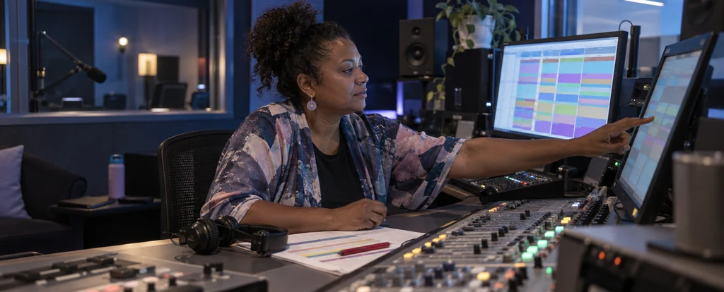Illustration of a person working as a broadcast program director