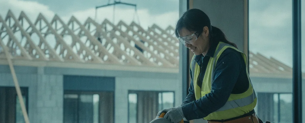 Illustration of a person working as a carpenter