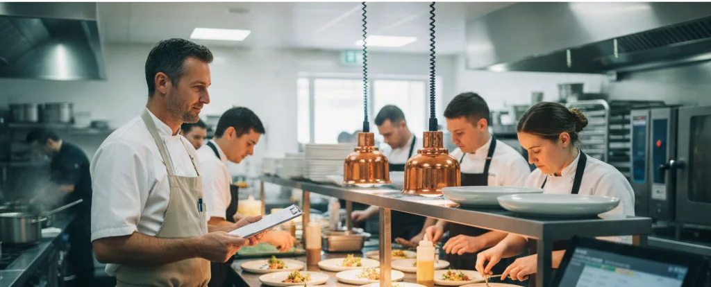 Illustration of a person working as a catering manager