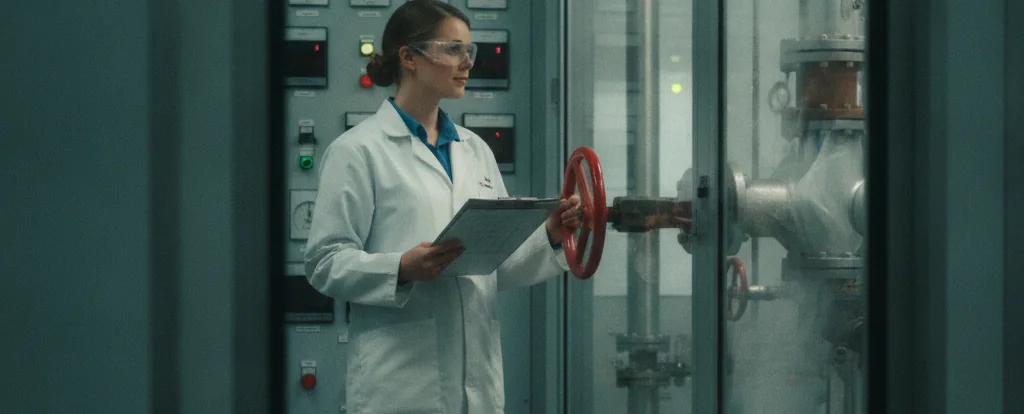 Illustration of a person working as a chemical engineer