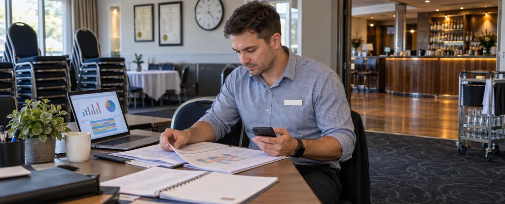 Illustration of a person working as a club manager