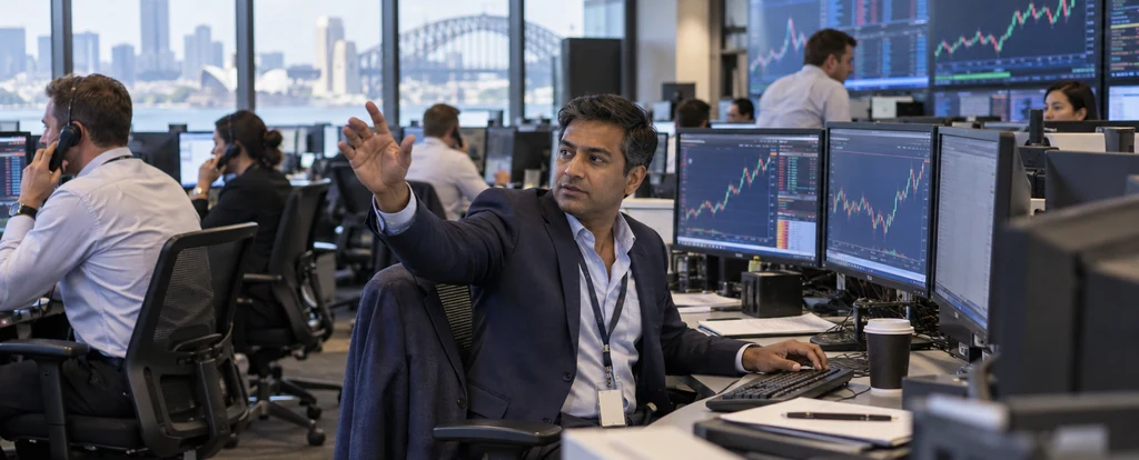 Illustration of a person working as a commodity trader