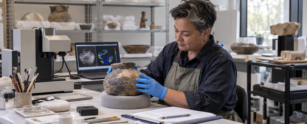 Illustration of a person working as a conservator