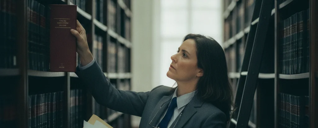 Illustration of a person working as a corporate lawyer