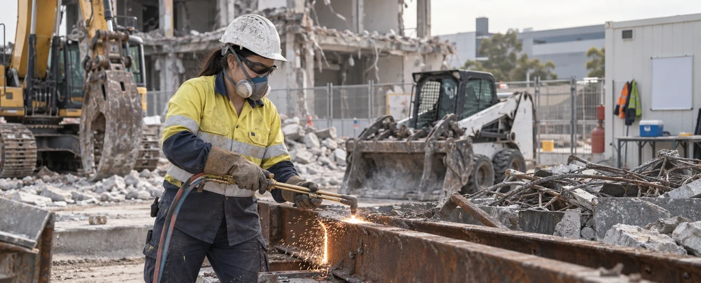 Illustration of a person working as a demolition worker