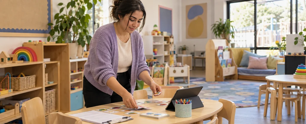 Illustration of a person working as an early childhood teacher