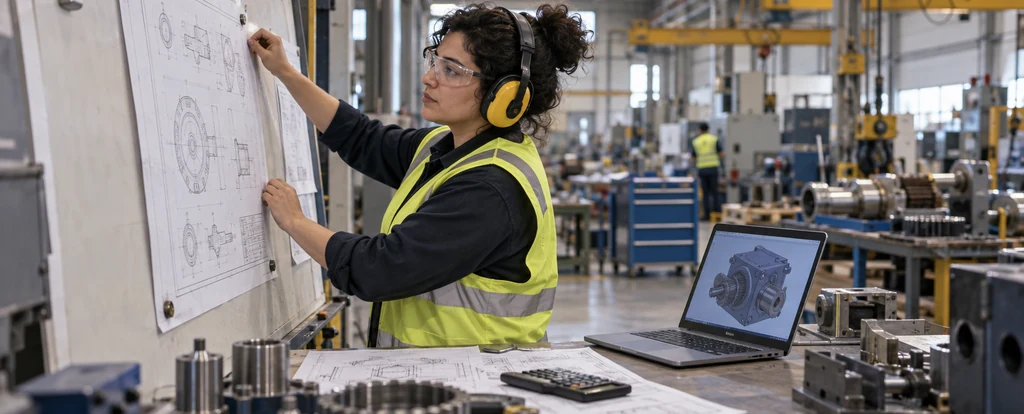 Illustration of a person working as an engineering technologist
