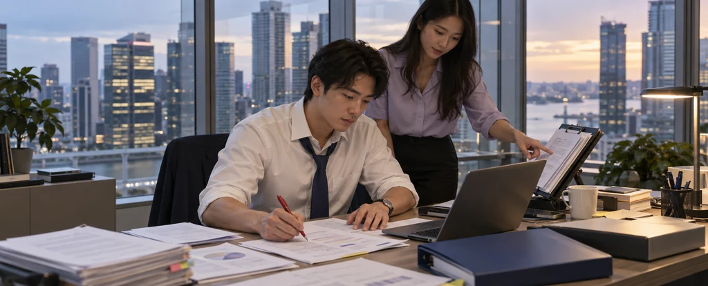 Illustration of a person working as a financial controller