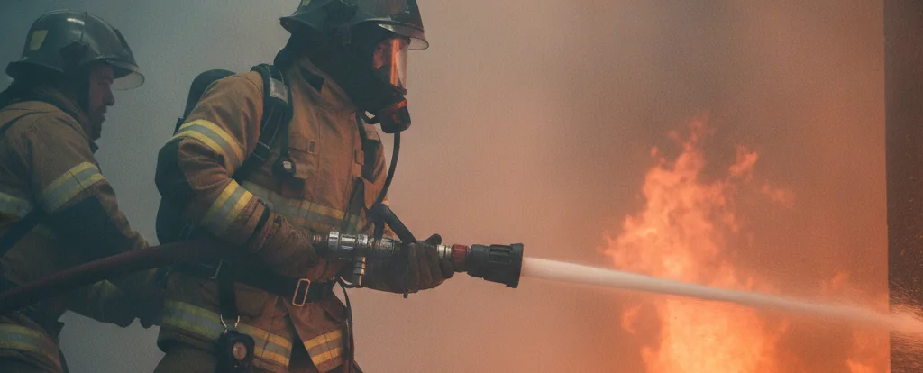 Illustration of a person working as a firefighter
