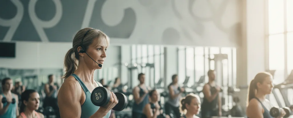 Illustration of a person working as a fitness instructor