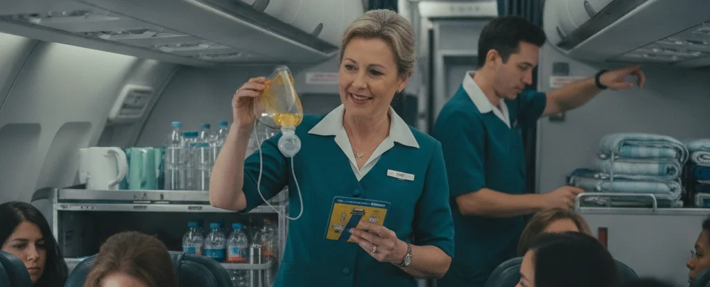 Illustration of a person working as a flight attendant