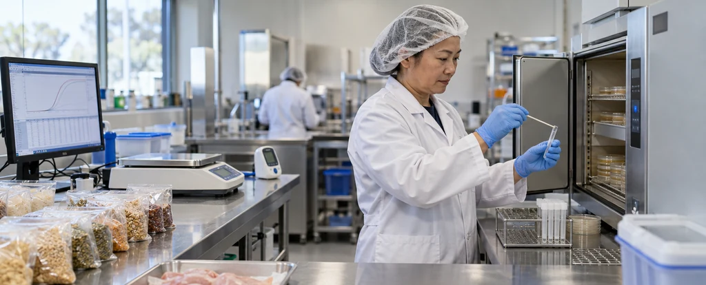 Illustration of a person working as a food quality assurance officer