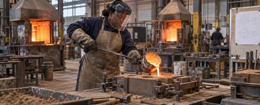 Illustration of a person working as a foundry moulder