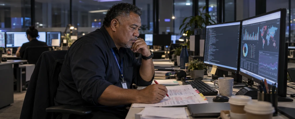 Illustration of a person working as a fraud analyst