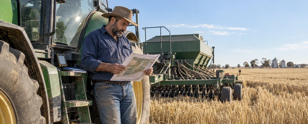 Illustration of a person working as a grain grower