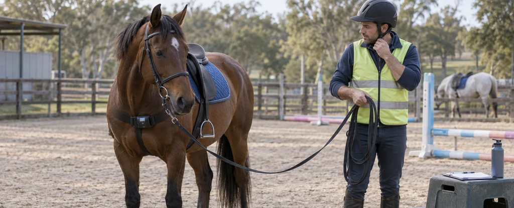 Illustration of a person working as a horse riding instructor