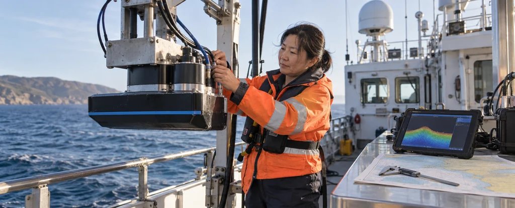 Illustration of a person working as a hydrographic surveyor