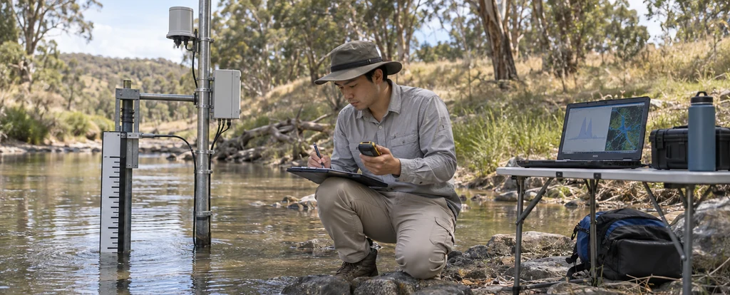Illustration of a person working as a hydrologist