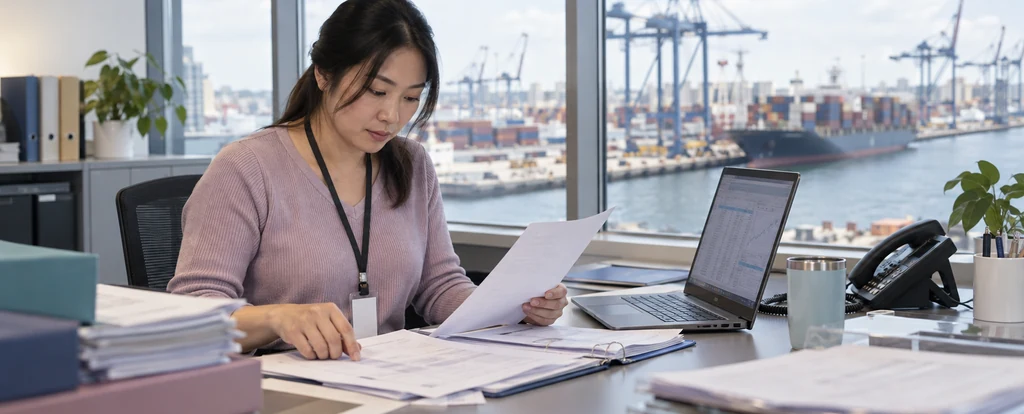 Illustration of a person working as an importer and exporter