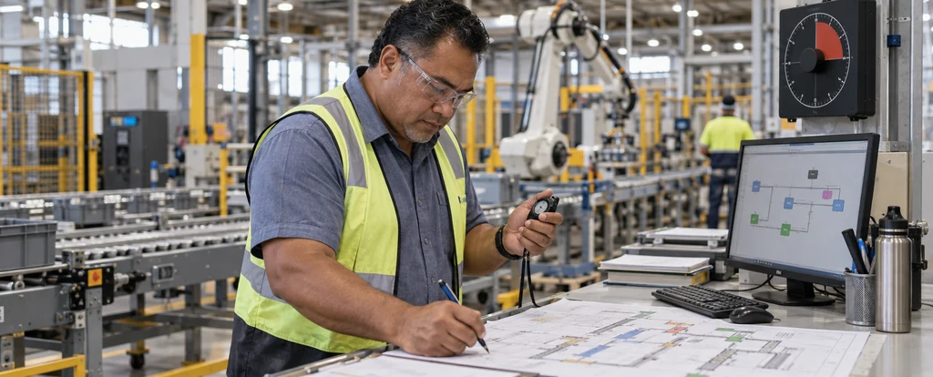 Illustration of a person working as an industrial engineer