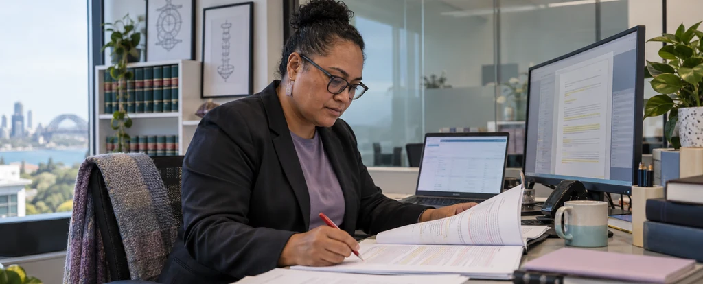Illustration of a person working as an intellectual property lawyer