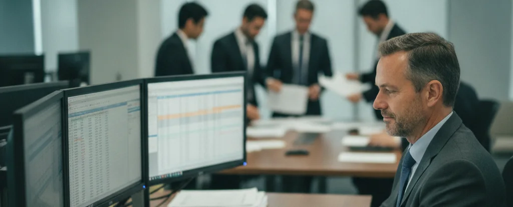 Illustration of a person working as an investment banker