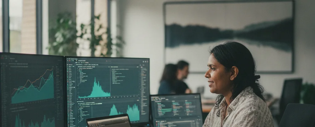 Illustration of a person working as a machine learning engineer
