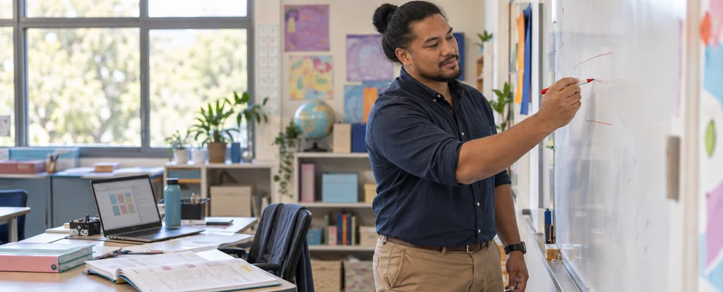 Illustration of a person working as a middle school teacher