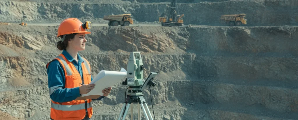 Illustration of a person working as a mining engineer