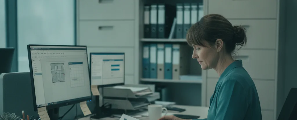 Illustration of a person working as an office manager