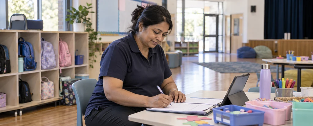 Illustration of a person working as an out of school hours care educator