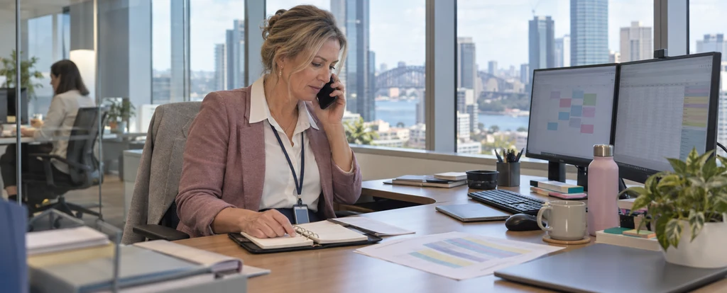 Illustration of a person working as a personal assistant