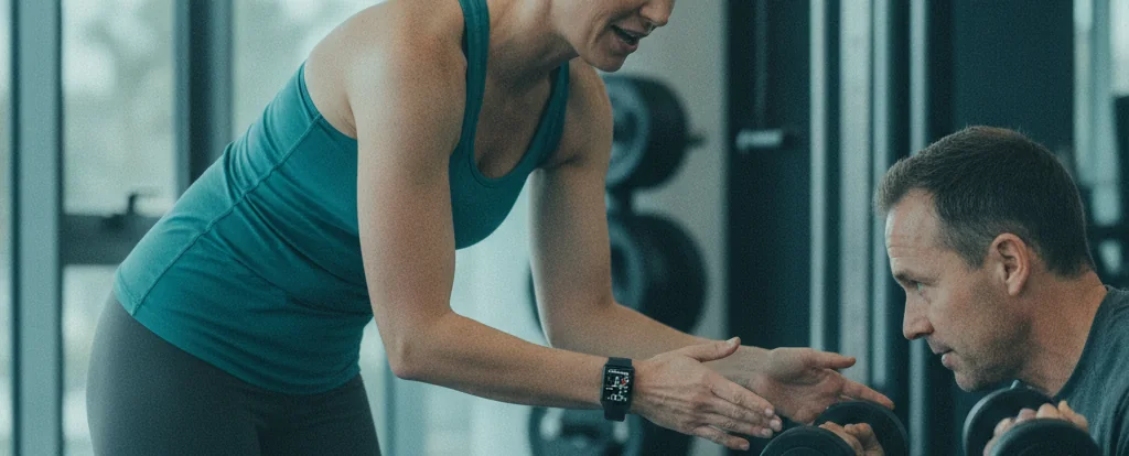 Illustration of a person working as a personal trainer
