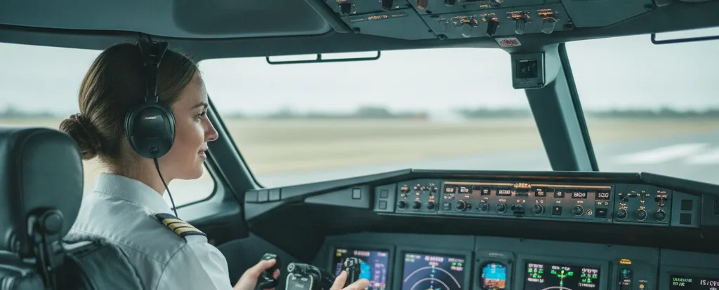 Illustration of a person working as a pilot