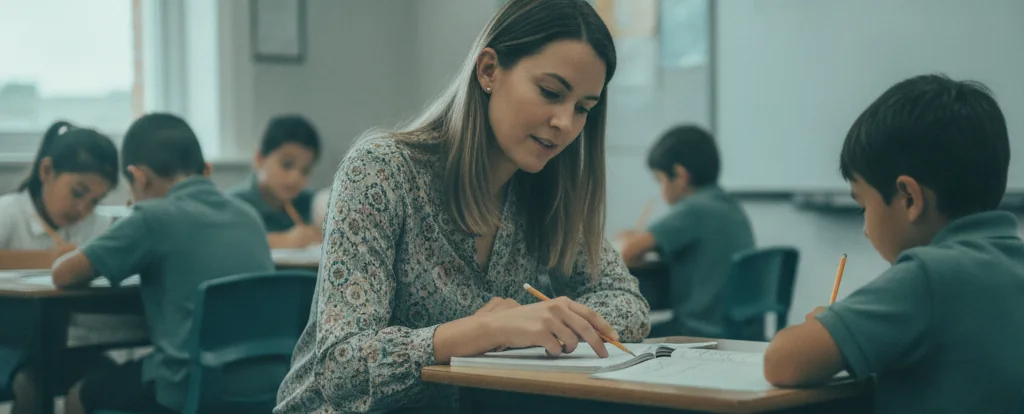 Illustration of a person working as a primary school teacher