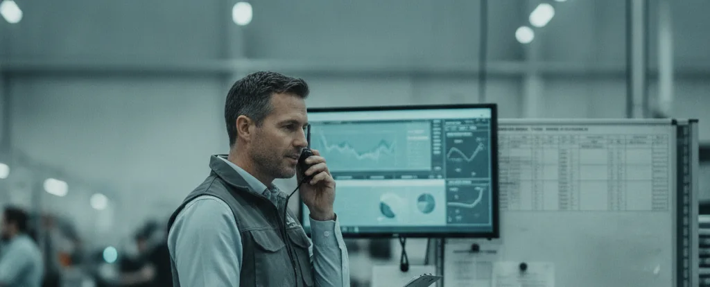 Illustration of a person working as a production manager