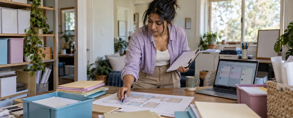 Illustration of a person working as a professional organiser