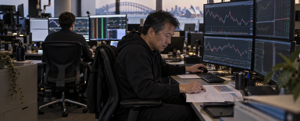 Illustration of a person working as a quantitative trader