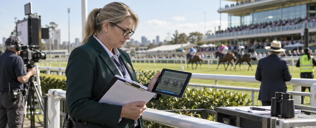 Illustration of a person working as a racing steward