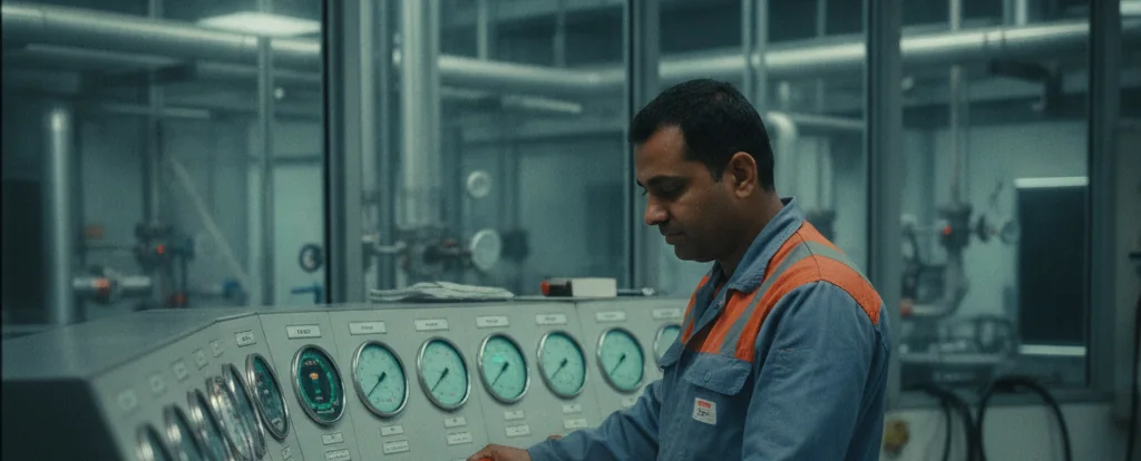 Illustration of a person working as a refinery operator